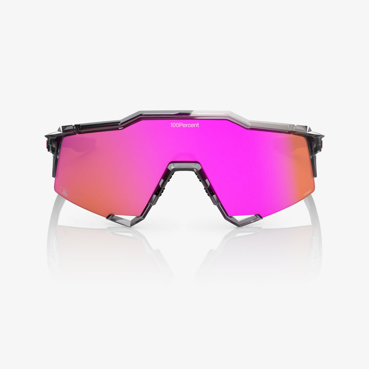 100% SPEEDCRAFT MLB Authentic Sunglasses – Polished Translucent Grey Frame with HiPER® Vital Pink Mirror Lens | Performance Sports Eyewear | SKU 60007-10078