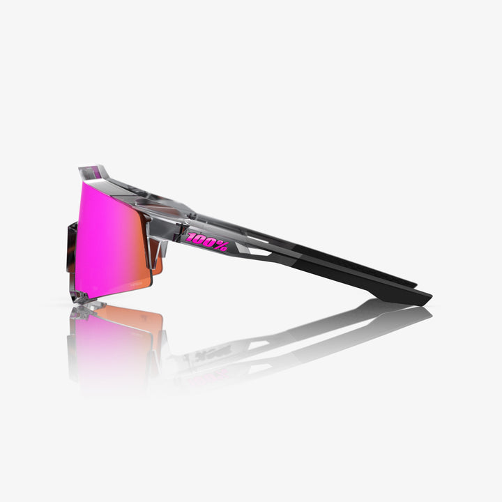 100% SPEEDCRAFT MLB Authentic Sunglasses – Polished Translucent Grey Frame with HiPER® Vital Pink Mirror Lens | Performance Sports Eyewear | SKU 60007-10078