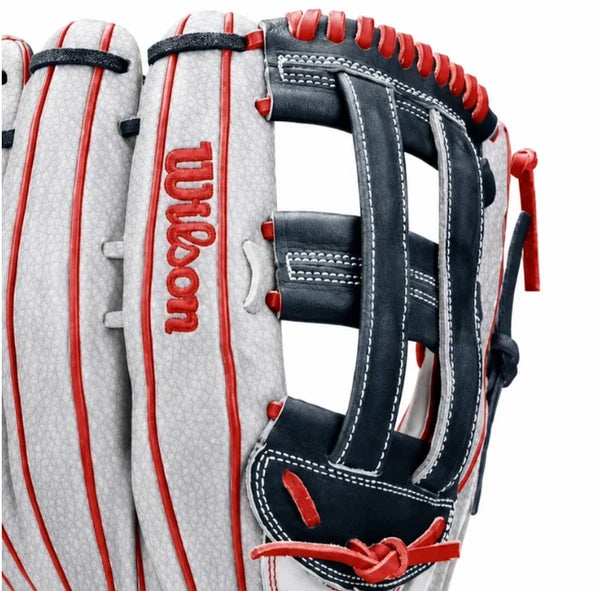 Wilson A1000SP 1922 Rocket SMU 13-Inch Slowpitch Softball Glove | White/Navy/Red