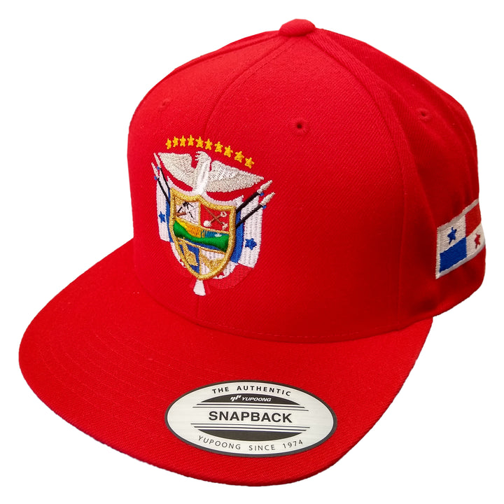 SnapBack Panama Hats with Embroidered Panama Shield and Flag