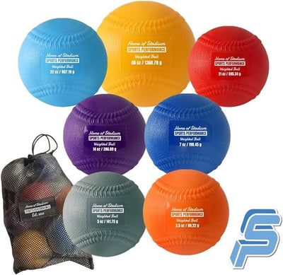 Hard Shell Ball Soft Shell Plyo Weighted Balls with Seams - Set of 7 – Peligro Sports