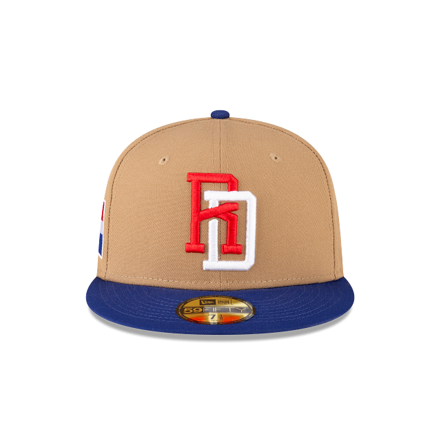 World Baseball Classic Dominicana 59FIFTY Fitted Hat by New Era – Tan/Royal Blue