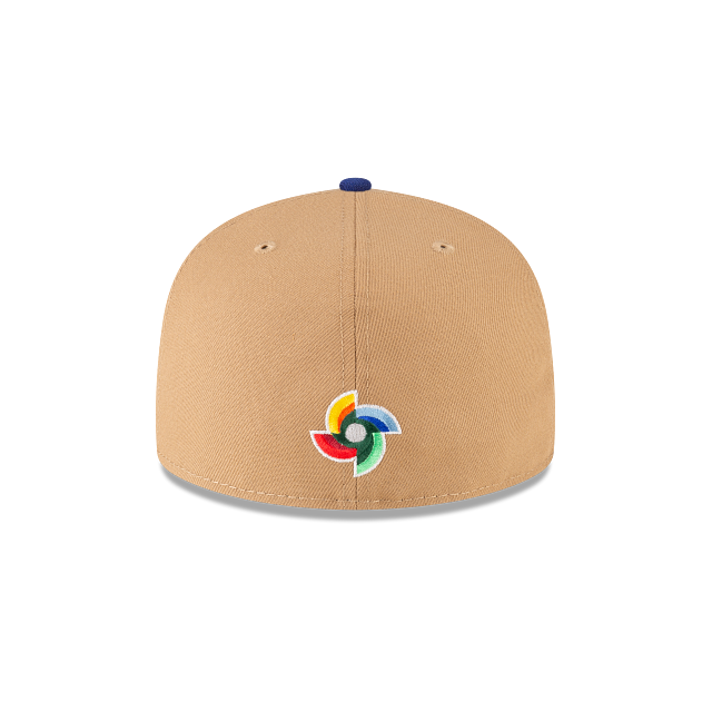 World Baseball Classic Dominicana 59FIFTY Fitted Hat by New Era – Tan/Royal Blue