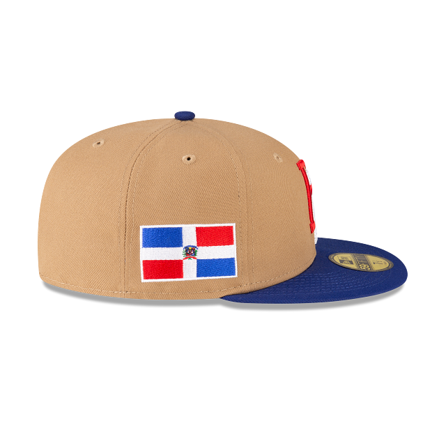 World Baseball Classic Dominicana 59FIFTY Fitted Hat by New Era – Tan/Royal Blue