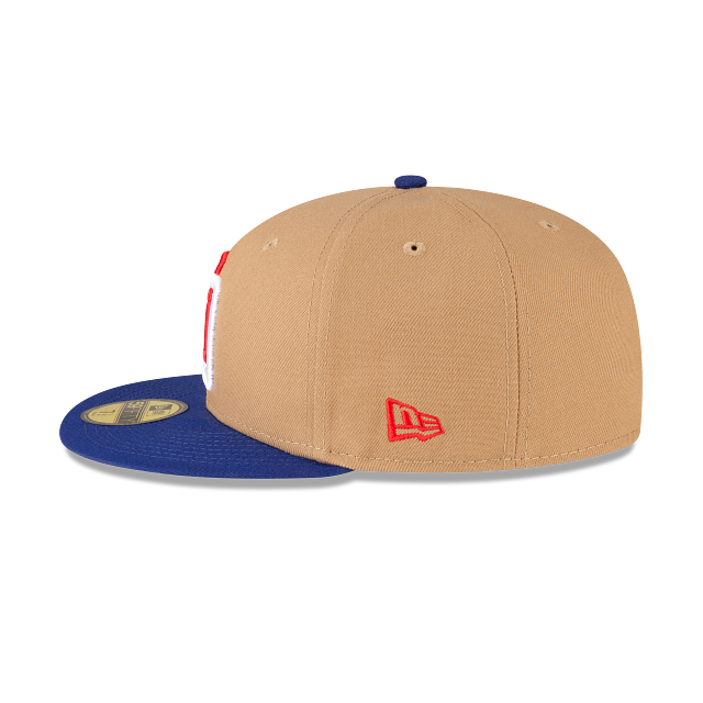 World Baseball Classic Dominicana 59FIFTY Fitted Hat by New Era – Tan/Royal Blue