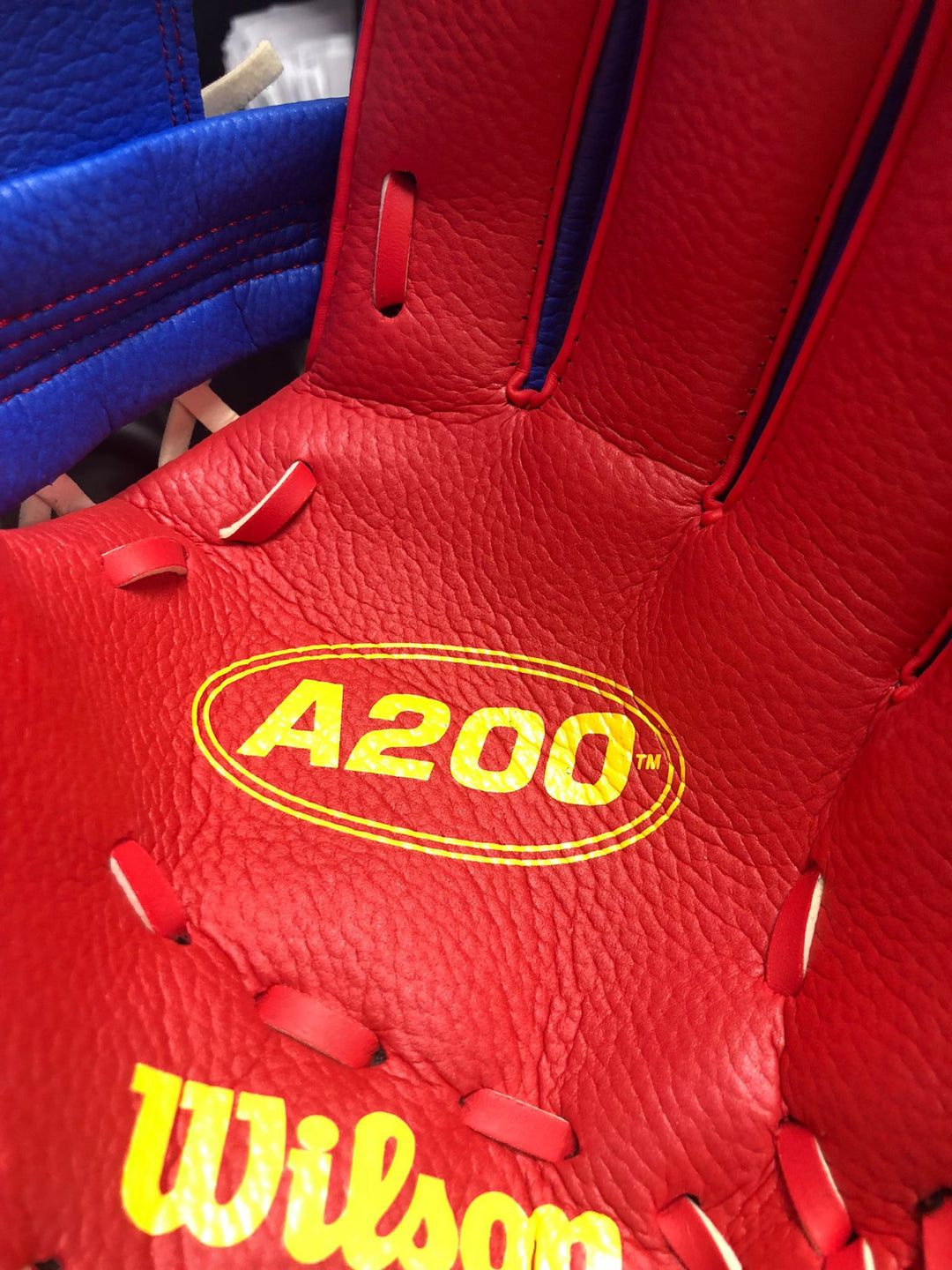 Wilson 2024 A200 EZ Catch 10 Inch Youth Baseball Glove - Royal/Red/Yellow3