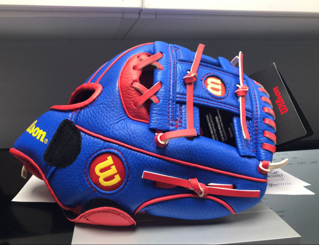 Wilson 2024 A200 EZ Catch 10 Inch Youth Baseball Glove - Royal/Red/Yellow6