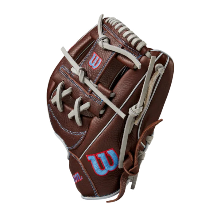 Wilson A1000 1787 Glove Dark-Brown-Red-Blue2