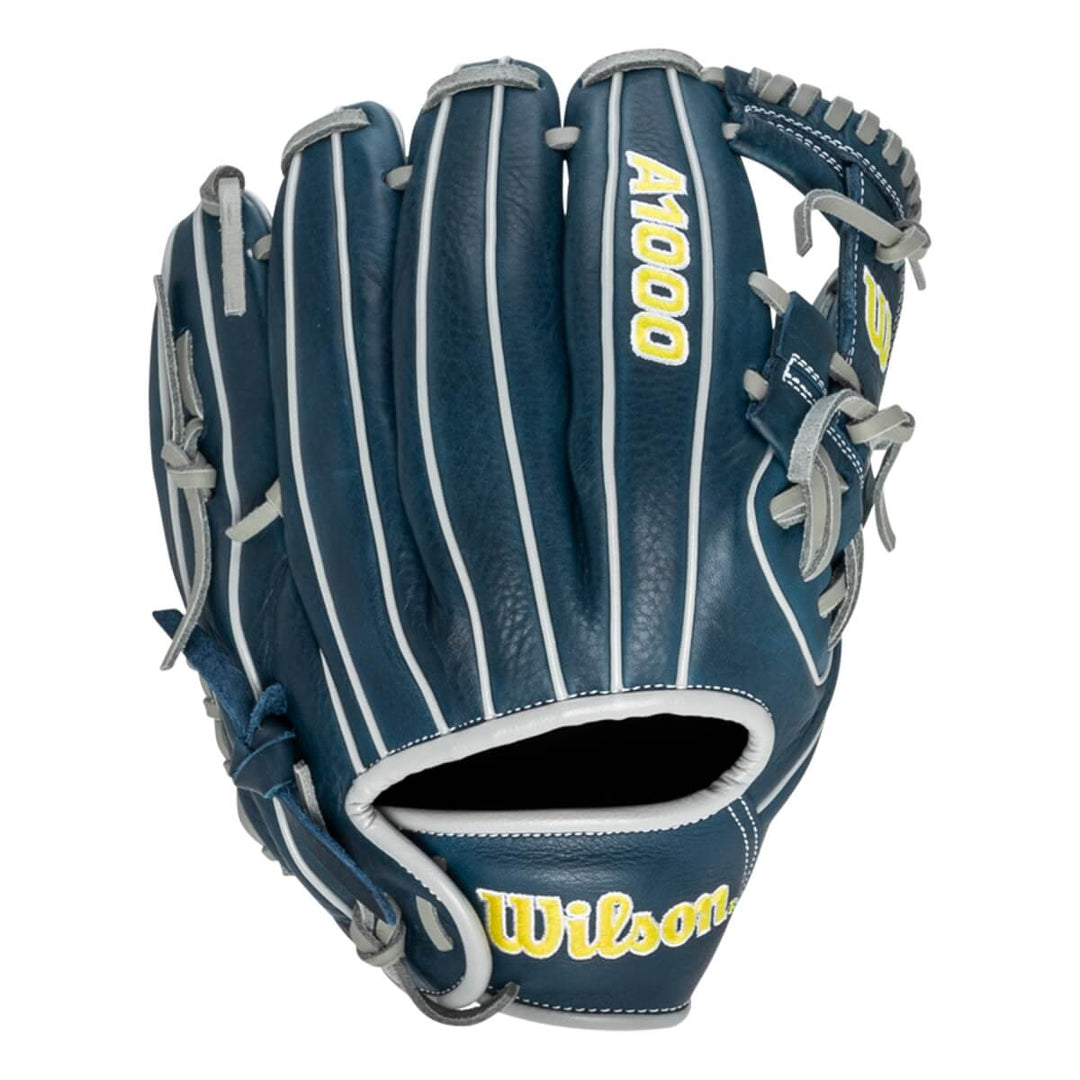 Wilson A1000 DP15 PF Glove Navy-Silver-Yellow