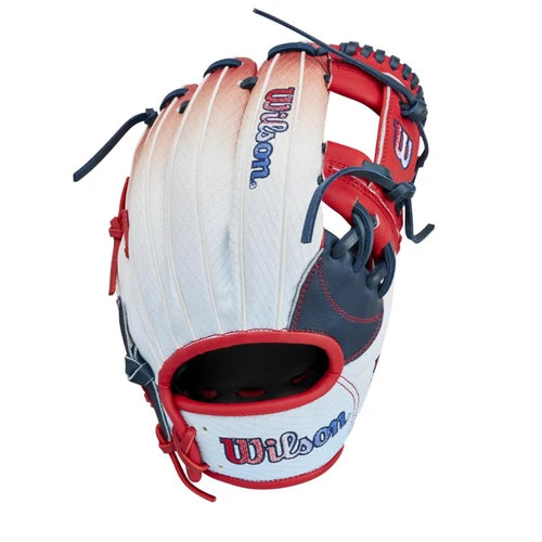 Wilson A1000 1787 Freebird 2.0 SMU 11.75-Inch Infield Baseball Glove | H-Web | Navy/Red/White