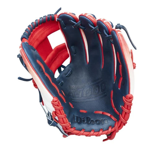 Wilson A1000 1787 Freebird 2.0 SMU 11.75-Inch Infield Baseball Glove | H-Web | Navy/Red/White
