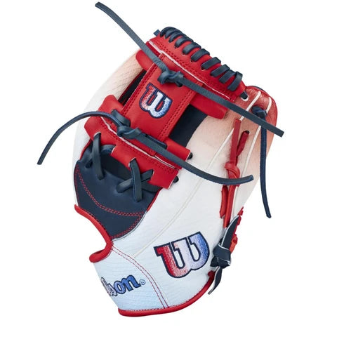 Wilson A1000 1787 Freebird 2.0 SMU 11.75-Inch Infield Baseball Glove | H-Web | Navy/Red/White