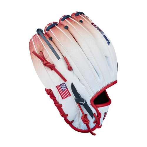 Wilson A1000 1787 Freebird 2.0 SMU 11.75-Inch Infield Baseball Glove | H-Web | Navy/Red/White