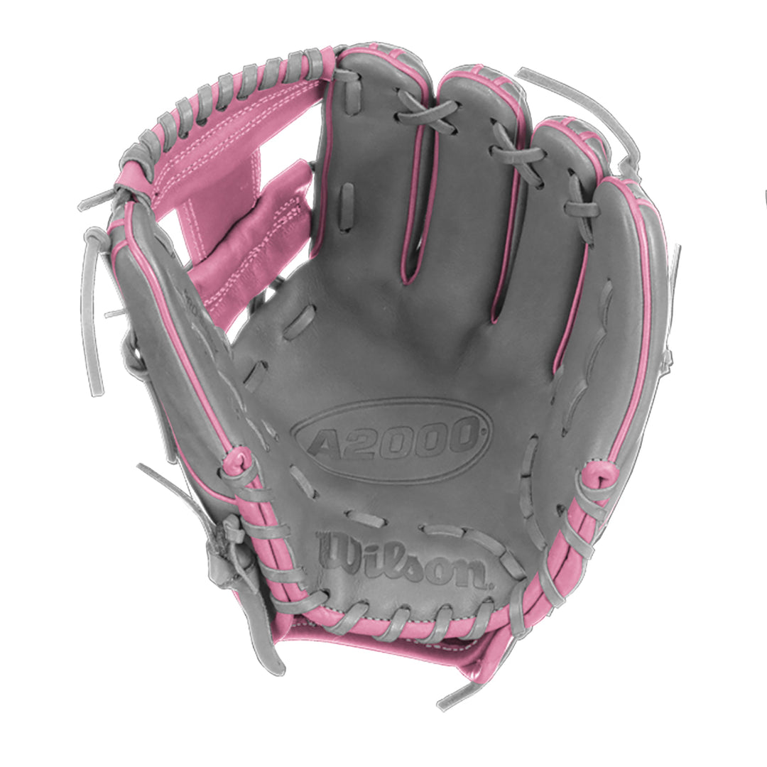 Wilson A2000 1786 11.5" Infield Baseball Glove - Gray/Pink - Right Hand Thrower1