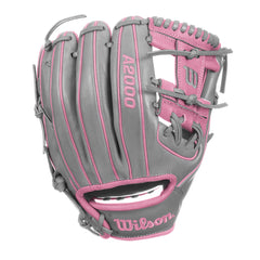 Wilson A2000 1786 11.5" Infield Baseball Glove - Gray/Pink - Right Hand Thrower