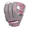 Wilson A2000 1786 11.5" Infield Baseball Glove - Gray/Pink - Right Hand Thrower