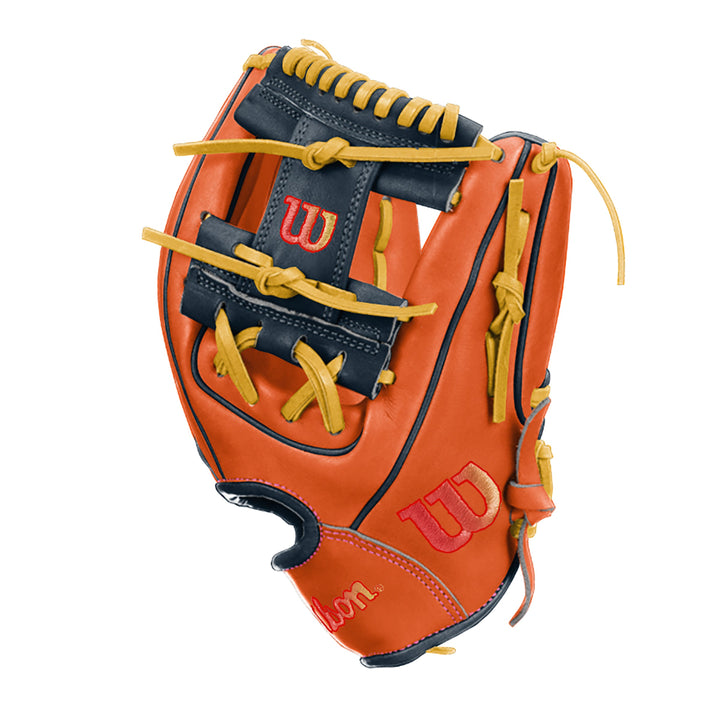 Wilson A2000 1786 11.5" Infield Baseball Glove - Orange/Navy/Yellow - Right Hand Thrower2