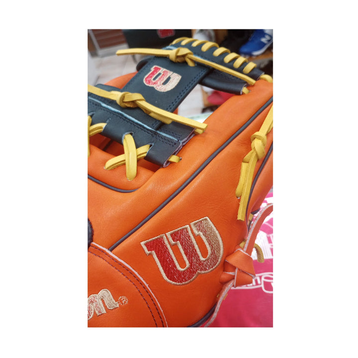 Wilson A2000 1786 11.5" Infield Baseball Glove - Orange/Navy/Yellow - Right Hand Thrower3