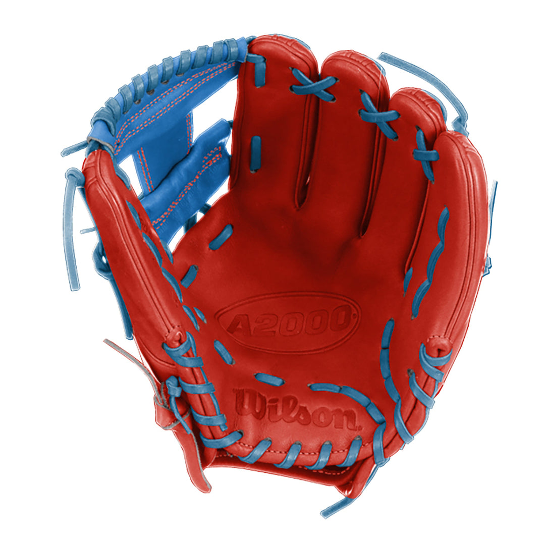 Wilson A2000 1786 11.5" Infield Baseball Glove - Red/SkyBlue - Right Hand Thrower1