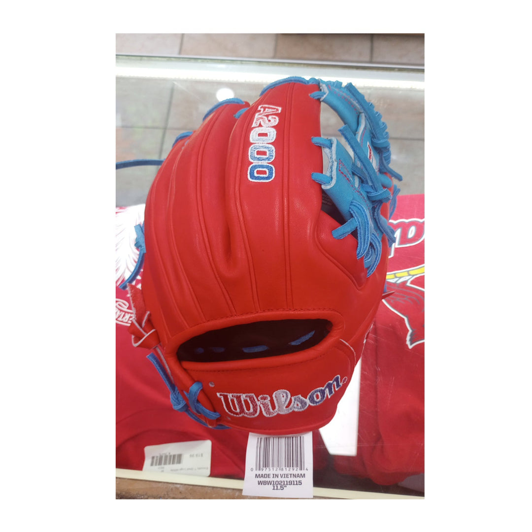 Wilson A2000 1786 11.5" Infield Baseball Glove - Red/SkyBlue - Right Hand Thrower4
