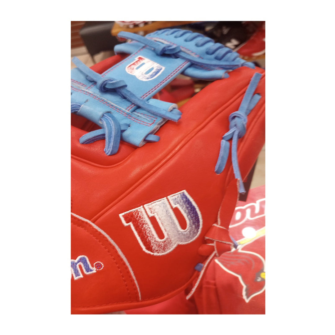 Wilson A2000 1786 11.5" Infield Baseball Glove - Red/SkyBlue - Right Hand Thrower6