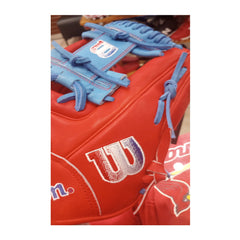 Wilson A2000 1786 11.5" Infield Baseball Glove - Red/SkyBlue - Right Hand Thrower6