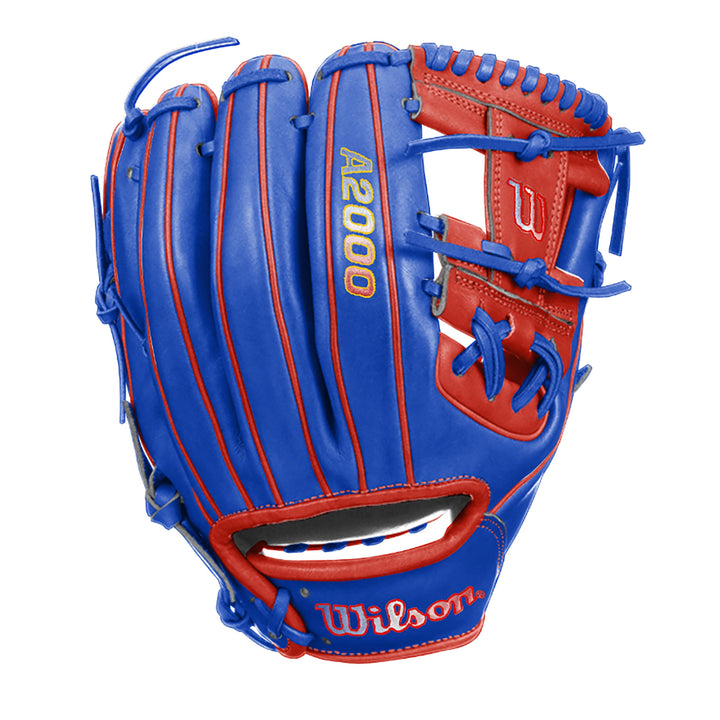 Wilson A2000 1786 11.5" Infield Baseball Glove - Royal/Red - Right Hand Thrower