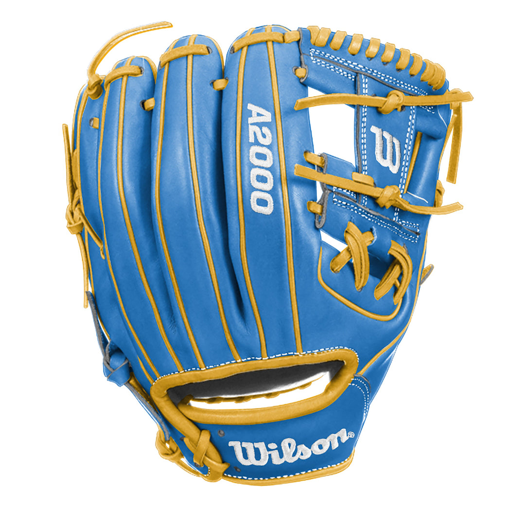 Wilson A2000 1786 11.5" Infield Baseball Glove - Sky Blue Yellow - Right Hand Thrower