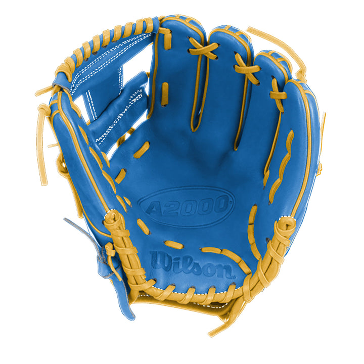 Wilson A2000 1786 11.5" Infield Baseball Glove - Sky Blue Yellow - Right Hand Thrower1