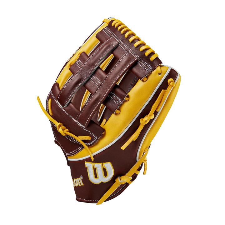 Wilson A2K 12.75" Juan Soto Game Glove - Yellow / Brown3