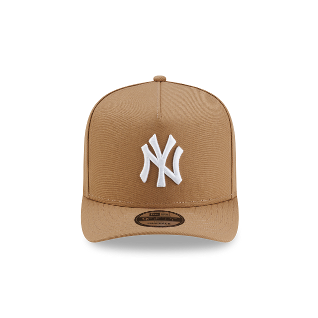 New Era New York Yankees MLB Basic 9FIFTY A-Frame Snapback Hat Khaki | Adjustable Baseball Cap | 950AFPC NEYYAN KHK
