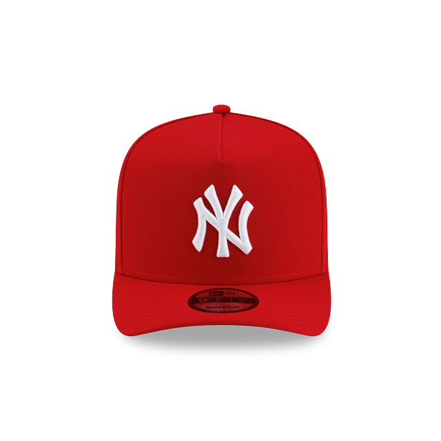 New Era New York Yankees MLB Basic 9FIFTY A-Frame Snapback Hat Scarlet | Adjustable Baseball Cap | 950AFPC NEYYAN SCA