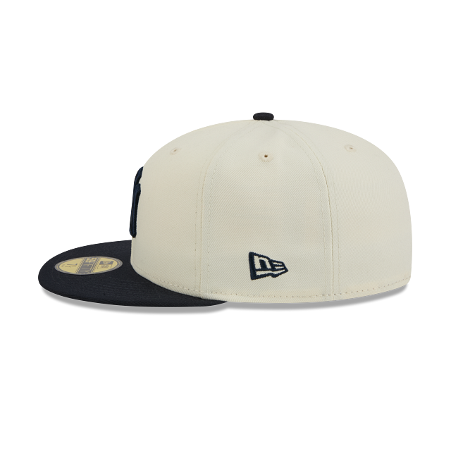New Era New York Yankees Color Basic 59FIFTY Fitted Hat Cream Black | MLB Fitted Baseball Cap | COLOR BASIC 5950 NEYYAN CHWOTC