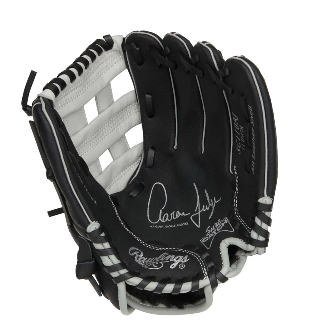 YouthRawlingsSureCatch11AaronJudgeSignatureBaseballGlovebackside