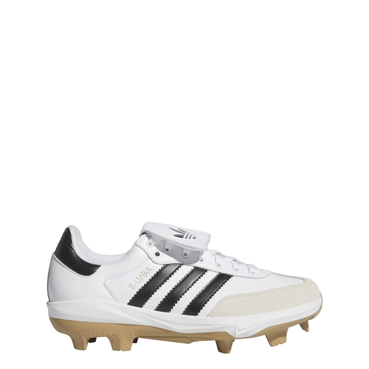 adidas Samba TPU molded baseball cleat white black gum lateral view