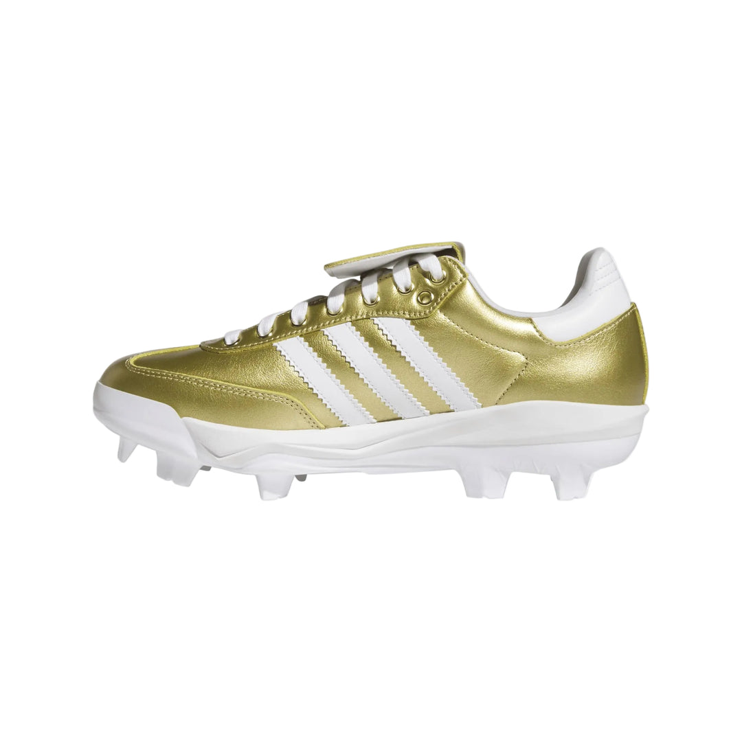adidas Samba TPU Baseball Cleats Gold Metallic medial side view