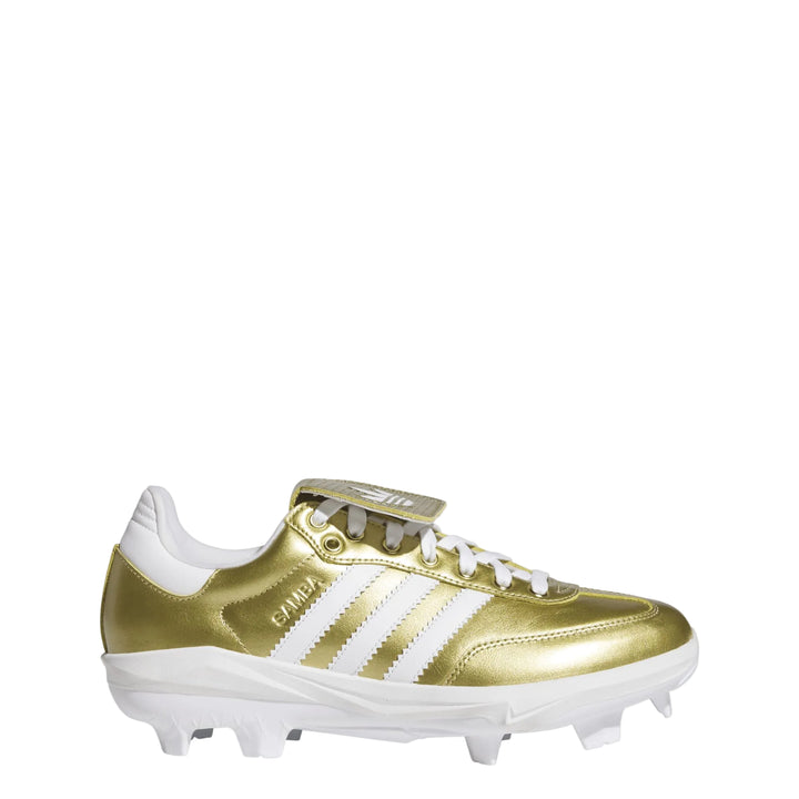 adidas Samba TPU Baseball Cleats Gold Metallic side profile