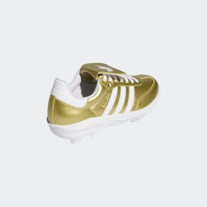 adidas Samba TPU Baseball Cleats Gold Metallic rear angle