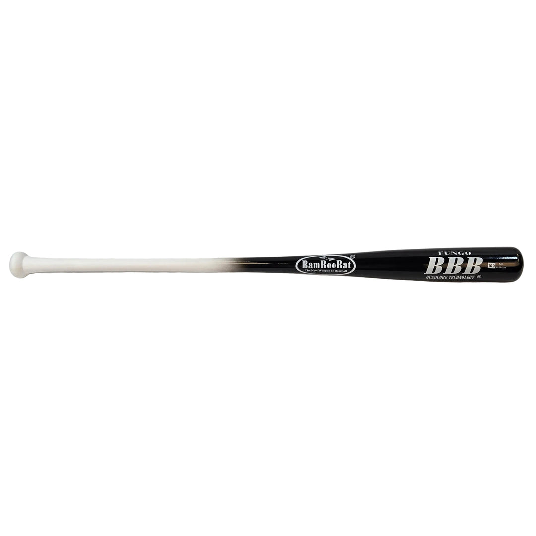BamBooBat Bamboo Coaches Fungo Bat White Black full product view