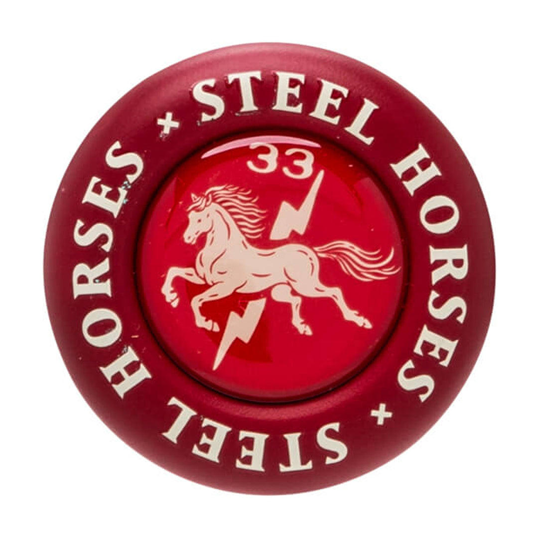 COMBAT Spec A1 CBB7A1RR3 red Steel Horses knob with horse and lightning emblem