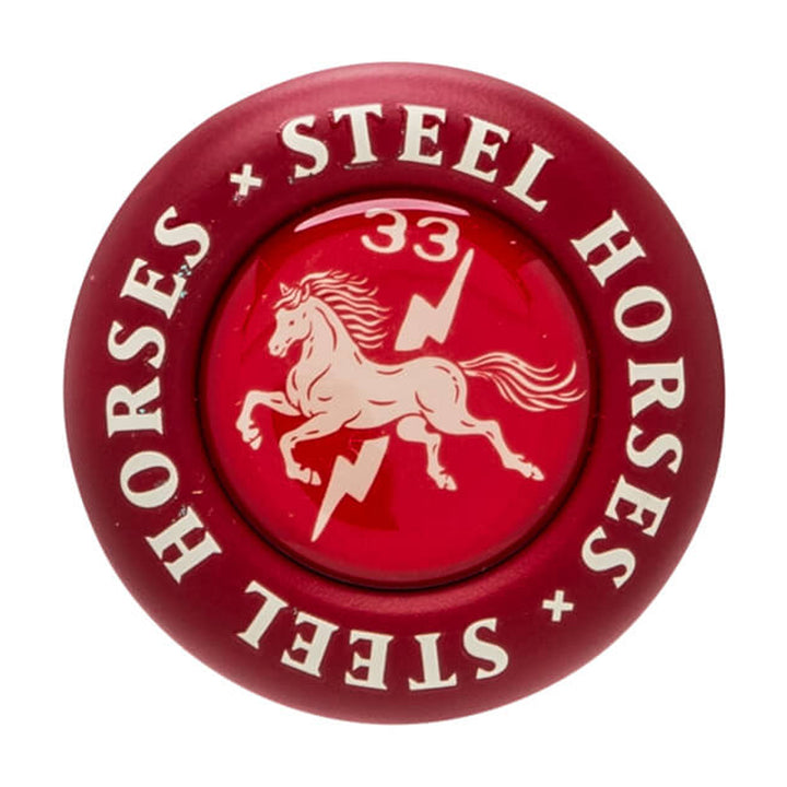 COMBAT Spec A1 CBB7A1RR3 red Steel Horses knob with horse and lightning emblem