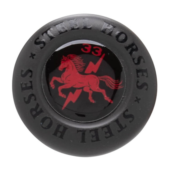 COMBAT Spec H1 CBB7H1SH3 Steel Horses red horse and lightning bolt knob detail
