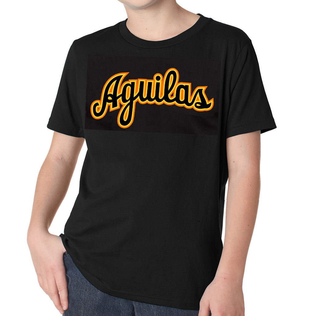 Aguilas Cibaenas - Camisetas Amarillas con Logo de Letras Cursivas