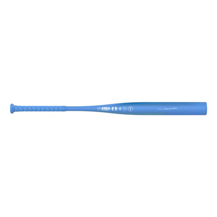 Easton Ghost Era Wild softball bat full-length reverse view with blue barrel and white markings