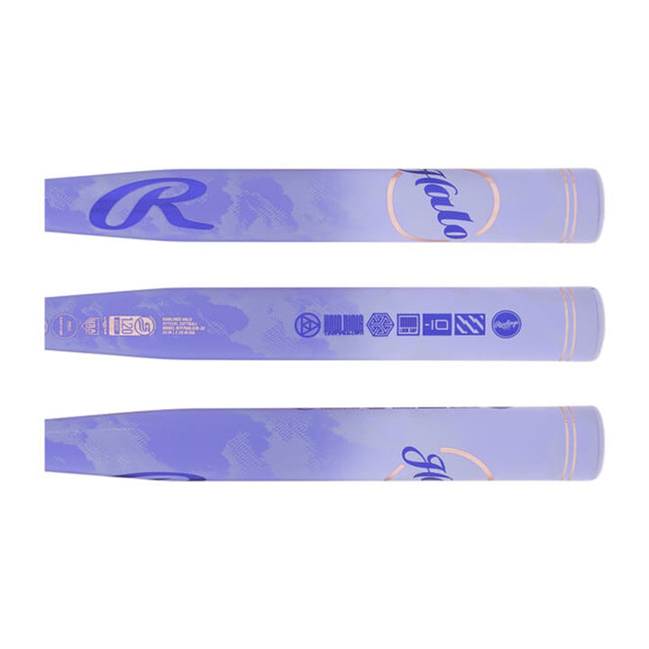 Easton HALO -10 fastpitch softball bat purple barrel graphics close-up