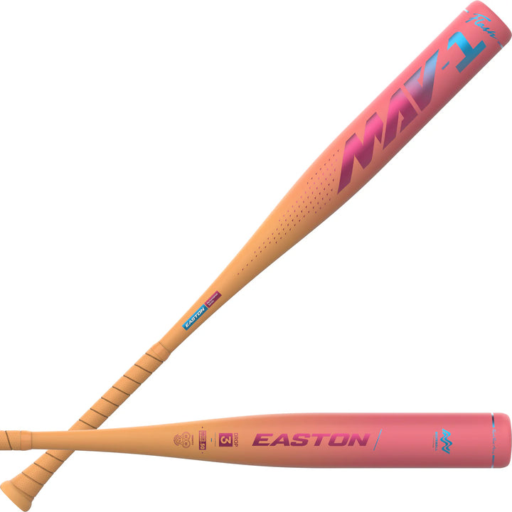 2026 Easton MAV-1 BBCOR (-3) Baseball Bat – One-Piece MAV HP Alloy, Balanced Swing, Power Boost Soft Knob | EBB6M1F3