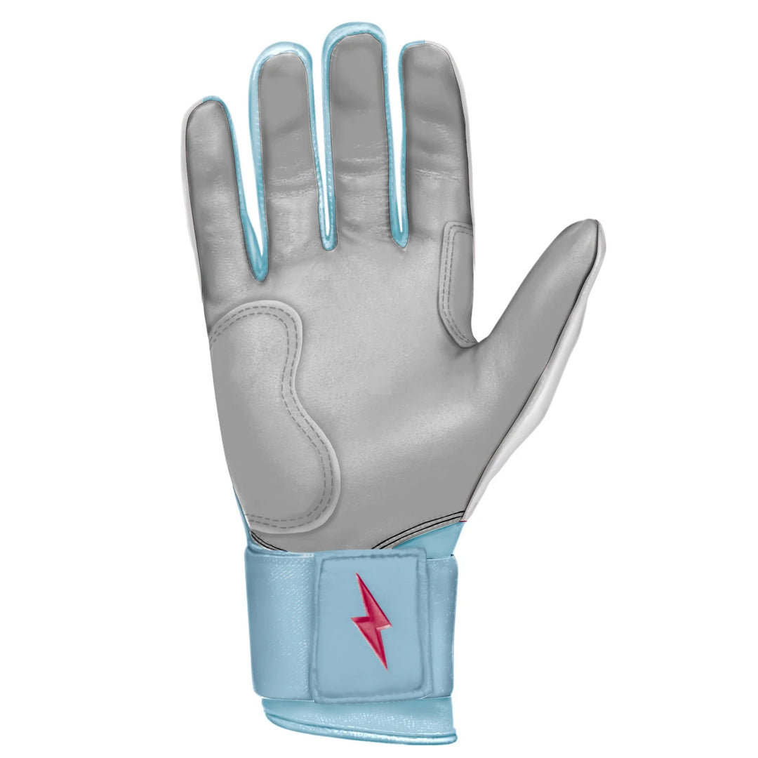 PREMIUM PRO HAPP Series Long Cuff Batting Gloves White C.Blue