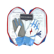 PREMIUM PRO HAPP Series Long Cuff Batting Gloves White C.Blue