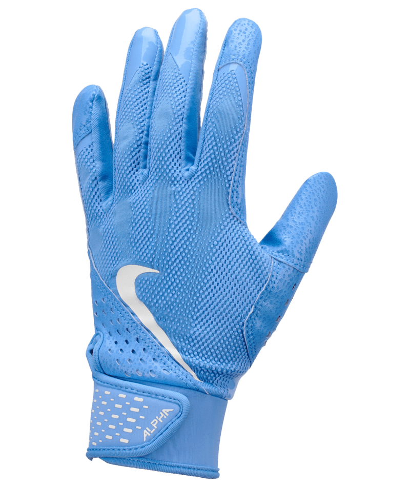 Nike Alpha Youth Batting Gloves – Black &amp; Silver Baseball &amp; Softball Gloves