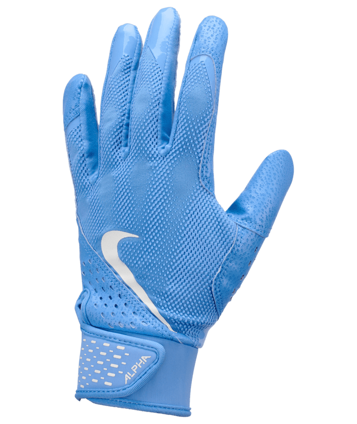 Nike Alpha Youth Batting Gloves – Black &amp; Silver Baseball &amp; Softball Gloves